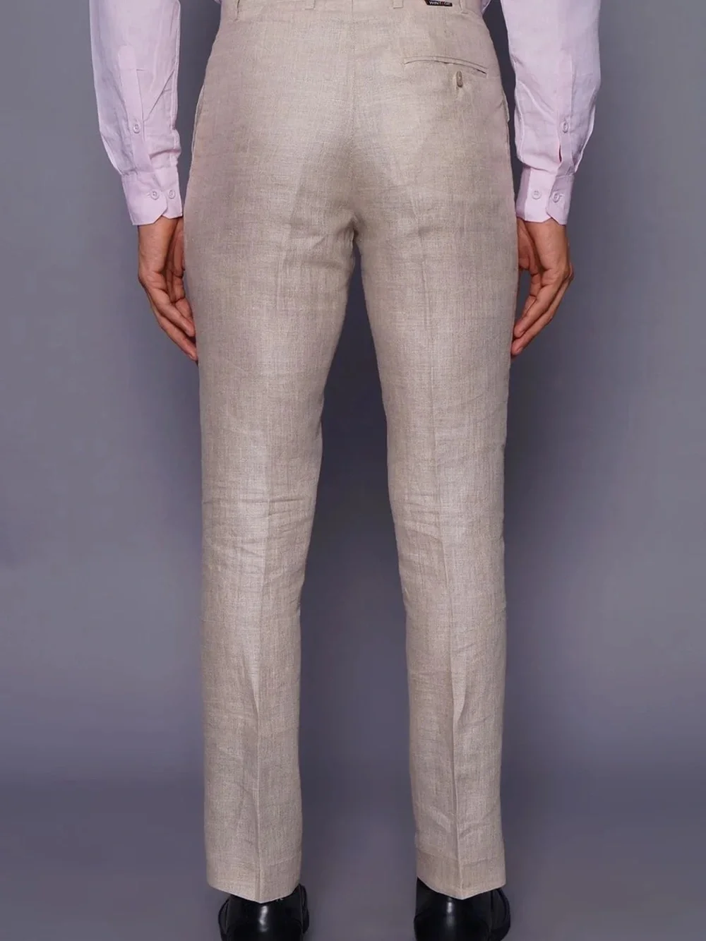 Men's Tailored Dress Pants in Light Beige